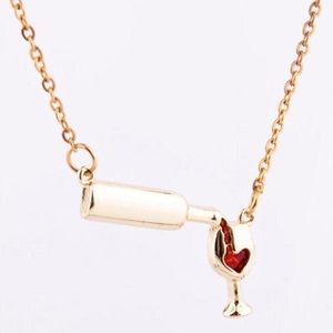 Wine bottle/glass necklace